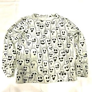 Kids (sz7) CHASER ghosts sweatshirt in beige/ivory/black